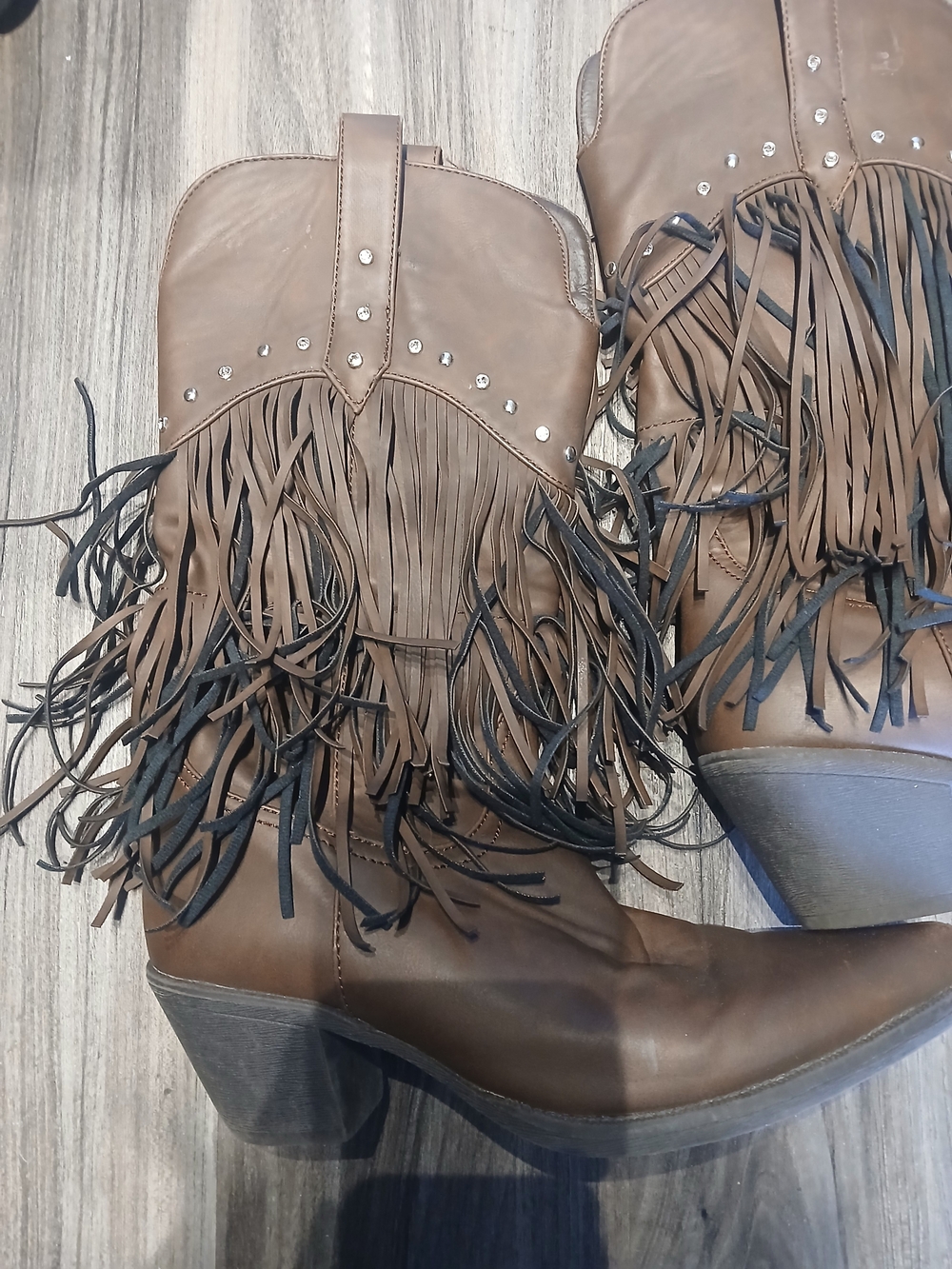 Roper Brown Fringe Western Heeled Boots